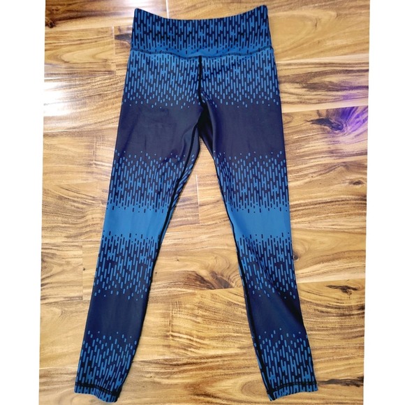 Zyia Active Light and Tight 7/8 High Waist Compression Teal Grid Workout Sz 6-8 - Picture 2 of 4